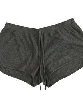 Bozzolo Woman’s Large Charcoal Gray Ribbed Drawstring Athletic Shorts